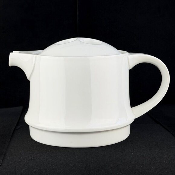 Georg Jensen Lausanne White Porcelain Teapot Modernist Swiss Fine Porcelain - Picture 2 of 13